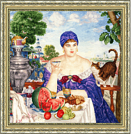 Вышивка МК-117 Купчиха за чаем. 1918 Вышивка МК-117 Купчиха за чаем. 1918